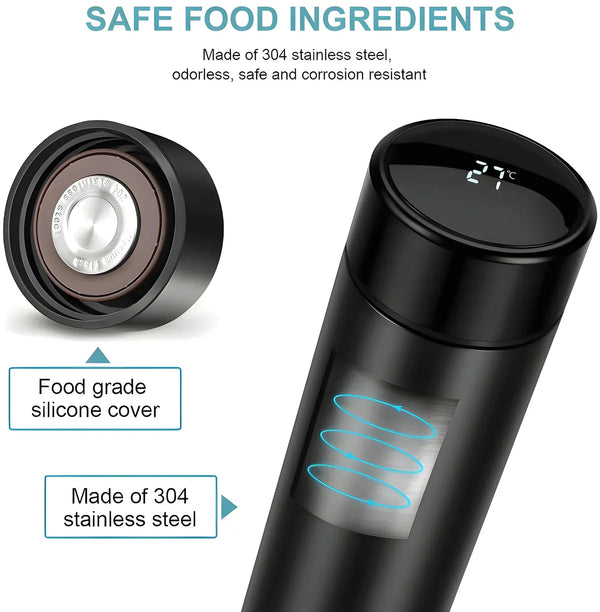 Smart LED Temperature Display Vacuum Insulated Water Bottle – Hot & Cold Stainless Steel Flask